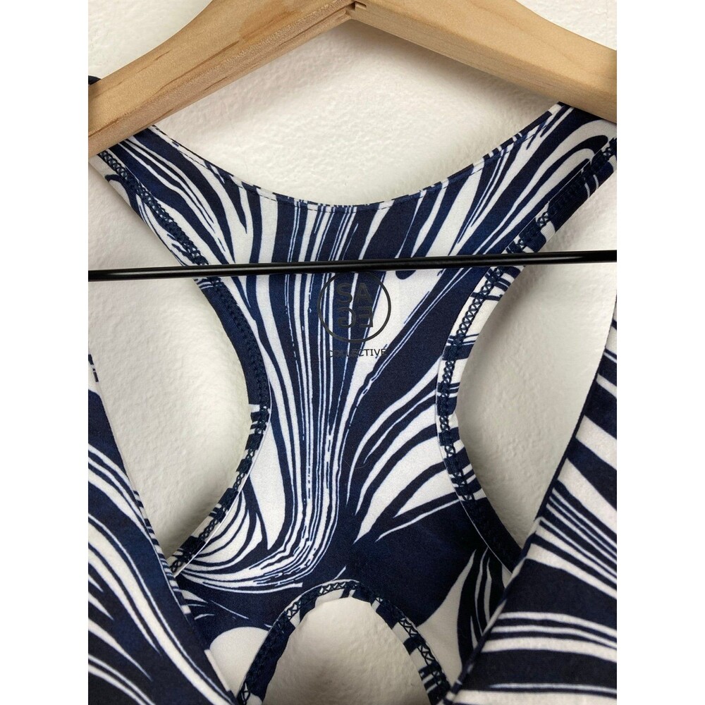 Sage Collective Blue White Sports Bra Top Medium - Picture 4 of 7